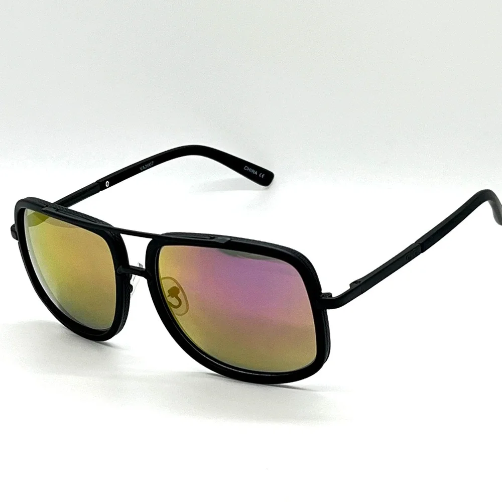 Sunglass Unisex Modern Bar‎ Color Mirror Lens Oversize Square Aviator Sunglasses